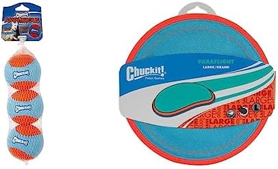 Chuckit! Amphibious Fetch Balls (Set of 3) Paraflight Flying Disc Dog Toy, Large (9.75") by Chuckit