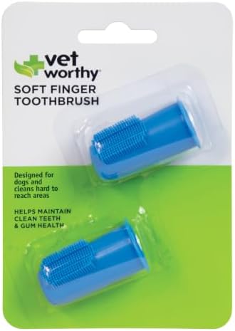 Vet Worthy Dog Finger Toothbrush - Soft Pet Finger Toothbrush - Pack of 2 by VetWorthy