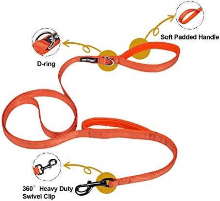 OneTigris No-Pull Dog Leash with Handle for Medium Large Dogs (Orange, 6FT) - Image 3
