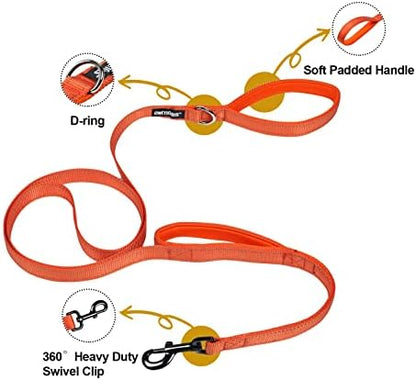 OneTigris No-Pull Dog Leash with Handle for Medium Large Dogs (Orange, 6FT) - Image 3