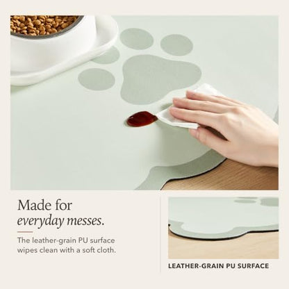 Scalloped Dog Feeding Mat, Sage Green, 17" X 22” - Image 6