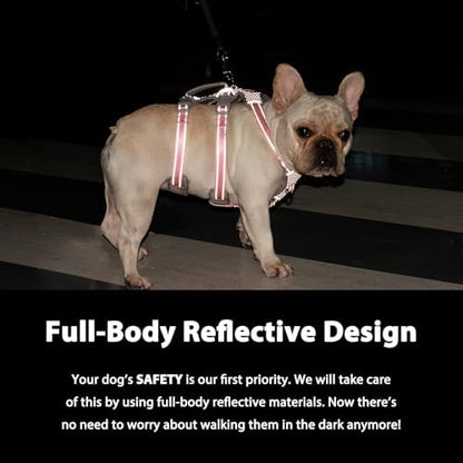 Huntboo Escape Proof Dog Harness,Secure Dog Harness No Escape,Fully Reflective Harness with Handle,Breathable,Durable,Adjustable Vest for Small Dogs Walking,Training & Running Gear(Lavender Purple,XS) - Image 3