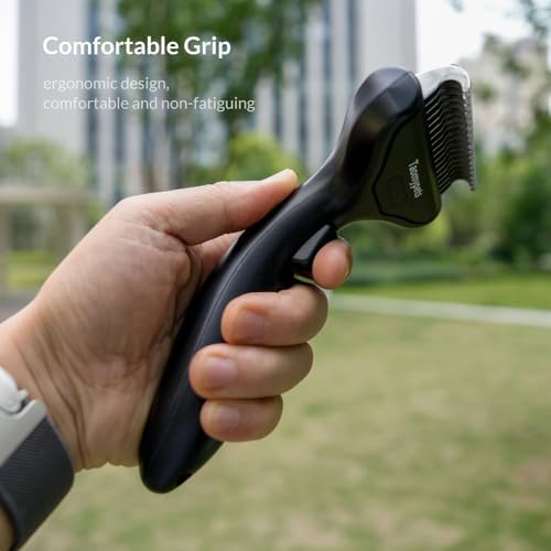 One Press Self Cleaning Dog Brush for Shedding Undercoat Deshedding Rake - Image 3