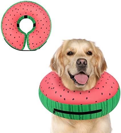 Supet Inflatable Dog Donut Collar Alternative After Surgery For Neuter, Soft Non-Stick Fabric Recovery E Collar For Small Medium Large Dogs by Supet