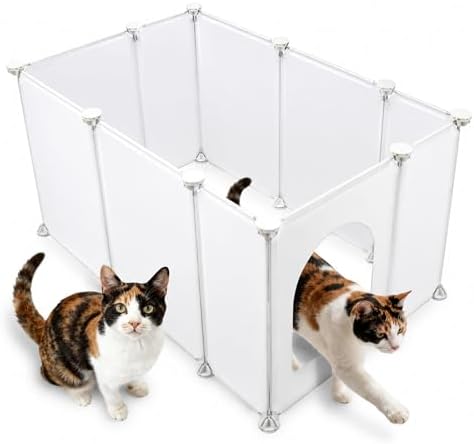 FHTONGE Extra Large Cat Litter Box Enclosure with Door, Protect Wall Floor by FHTONGE