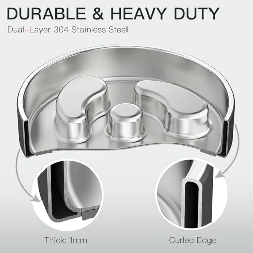 Feedoo Slow Feeder Dog Bowl-1Cup for Small Puppy, Double-Layer 304 Stainless Steel Puzzle Bowl, Anti-Choking for Fast Eaters, Heavy-Duty Non-Slip Base, Dishwasher Safe - Image 5