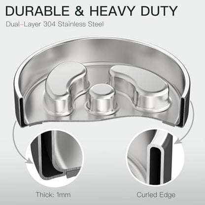 Feedoo Slow Feeder Dog Bowl-1Cup for Small Puppy, Double-Layer 304 Stainless Steel Puzzle Bowl, Anti-Choking for Fast Eaters, Heavy-Duty Non-Slip Base, Dishwasher Safe - Image 5