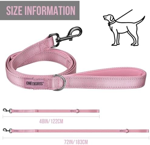 OneTigris No-Pull Dog Leash with Handle for Medium Large Dogs (Pink, 6FT) - Image 2
