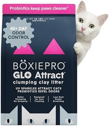 Boxie Glo Attract Clumping Cat Litter 40+ Day Odor Control Dust Free 28 lb by Boxiecat
