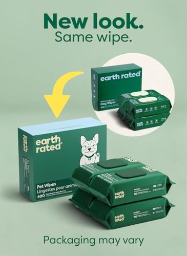 Earth Rated Dog Wipes for Paws & Butt, Deodorizing, White Tea & Basil 400ct - Image 2