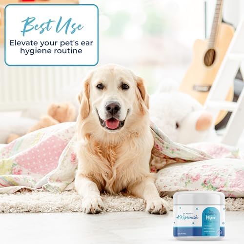 Replenish Dog Ear Cleaning Wipes for Soothing, and Deodorizing Itchy Ears - Image 2