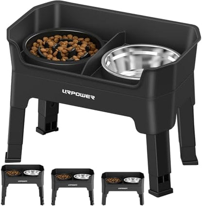 URPOWER Mess Proof Elevated Dog Bowls Double Deck Slow Feeder by URPOWER
