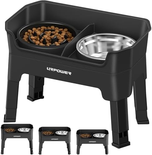 URPOWER Mess Proof Elevated Dog Bowls Double Deck Slow Feeder by URPOWER