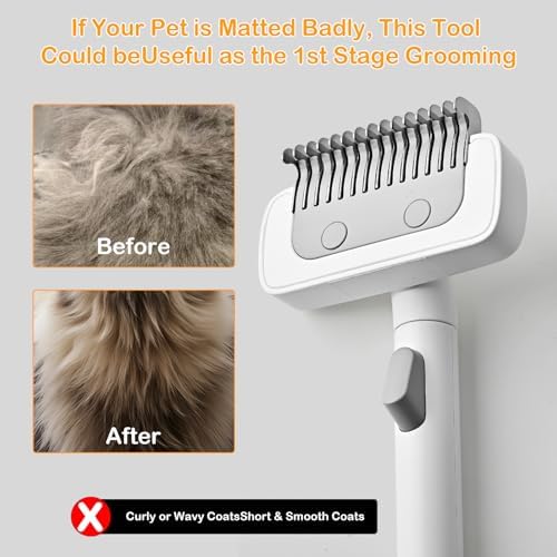 Cat Brush cat grooming supplies Gently Removes Loose Undercoat Mats, Tangled Hair and Soothes Skin. Ideal for Long and Short Haired Pets. (White) - Image 3