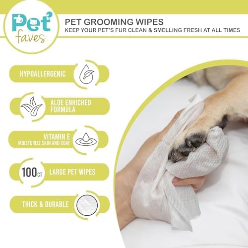 Pet Faves Dog Wipes for Cleaning and Deodorizing | Hypoallergenic Grooming Wipes for Paws and Butt, Clean Face & Body Between Baths, Plant Based Natural Pet Wipes for Dogs and Puppy (100 Count) - Image 3