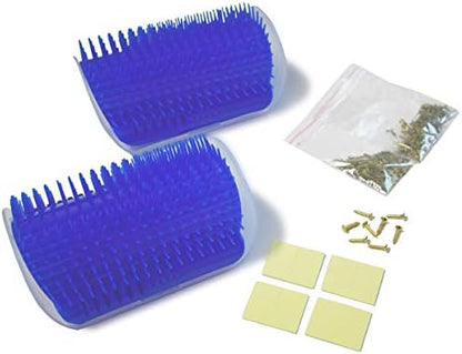 2 Pack Self Grooming Wall Brush for Cats and Dogs - Cat Groomer with Catnip, Massage Comb Tool for Long & Short Fur Pets (Blue) - Image 7