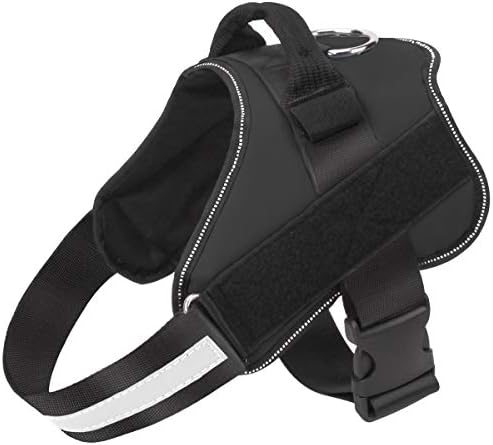 Dog Harness, No-Pull Reflective Dog Vest, Breathable Adjustable Pet Harness with Handle for Outdoor Walking - No More Pulling, Tugging or Choking (Black, XL) by Bolux