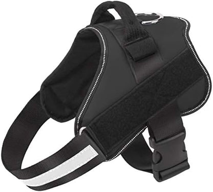 Dog Harness, No-Pull Reflective Dog Vest, Breathable Adjustable Pet Harness with Handle for Outdoor Walking - No More Pulling, Tugging or Choking (Black, XL) by Bolux