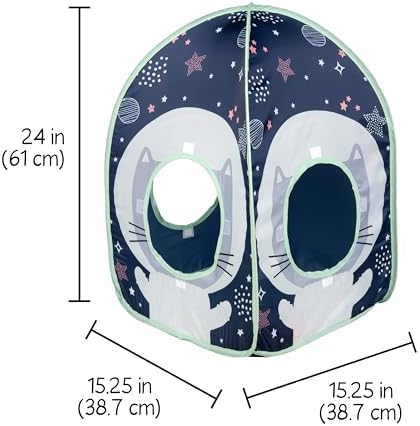 Kitty City Galactic Pop-Up Cat Play House, Collapsible Indoor Cat Hideout with Peekaboo Openings, Lightweight Foldable Kitty Cube for Play & Lounging - Image 3