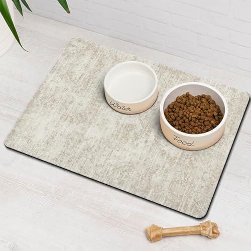 Dog Food Mat for Floors Waterproof Quick Dry Pet Placemat Cat Feeding Bowls Mats for Food and Water, Eco-Friendly Dog Accessories Diatomite Pets Supplies 12" X 20" by Unknown