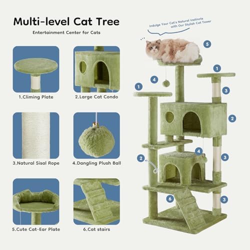 DUMOS 54-inch Cat Tree Tower with Scratching Posts, Indoor Use - Image 3