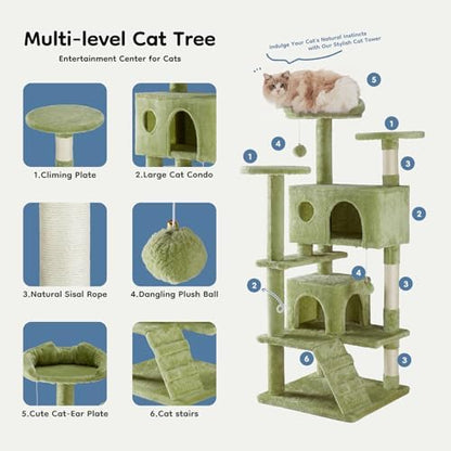 DUMOS 54-inch Cat Tree Tower with Scratching Posts, Indoor Use - Image 3