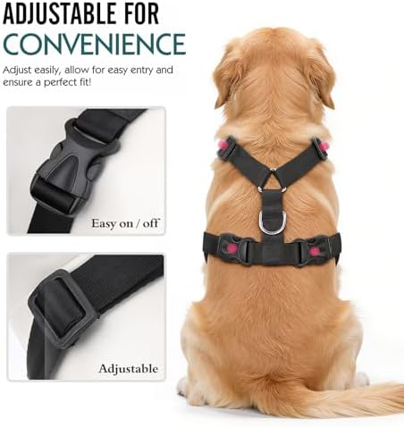 Pawaboo Dog Car Harness, Adjustable Dog Safety Vest Harness with Seat Belt - Image 4