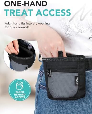 1¼-Cup Magnetic Closures Dog Training Treat Pouch with Clip (Gray) - Image 3