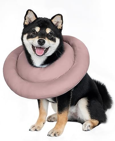 Elizabethan Collar for Medium Dogs & Cats - Soft, Adjustable, Post-Surgery Recovery Donut Collar by GAGABODY