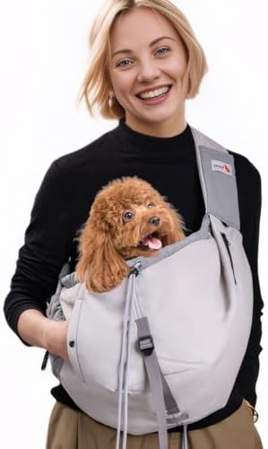 Dog Carrier Sling, Dog Carriers for Small Dogs Up to 20lbs, Grey by SENIORBUDDAY