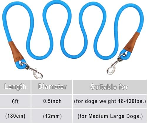 6 Foot Dog Tie Out Rope Leash, 1/2-In Indoor Training Tie Down - Image 4