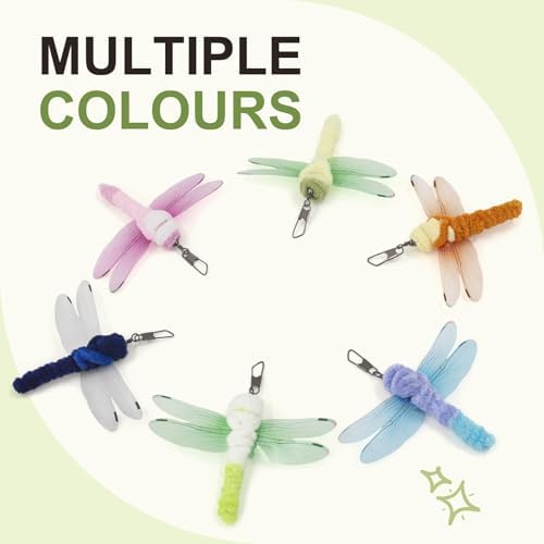 SONGWAY Insect Cat Toy Refills - 10 Pieces Dragonfly Toy Replacements for Indoor Cats, Interactive Cat Toy Wand Attachments - Image 3