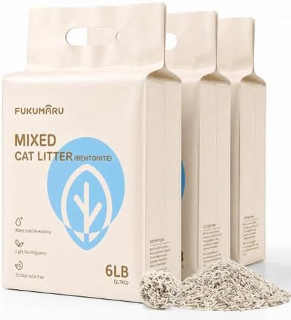 FUKUMARU Tofu Cat Litter, Bentonite Blend, Clumping, Odor Control, 18 lb by FUKUMARU
