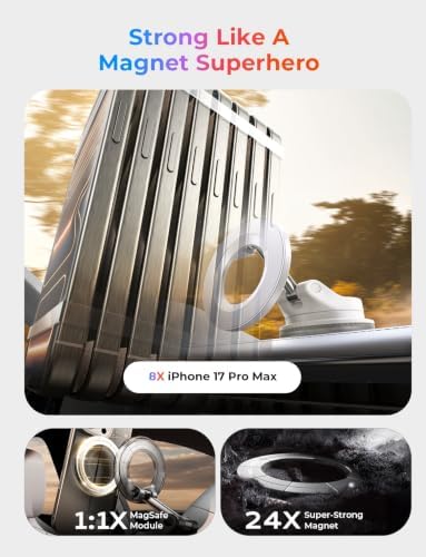 LISEN for MagSafe Car Mount [3800gf Strong Magnet&90+LBS Suction] 360 Adjustable Vacuum Magnetic Phone Holders for Your Car, for iPhone 18 Pro Max 17 16 15 14 13 12 Plus Air for Shower All Smartphone - Image 3