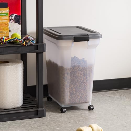 IRIS USA Dog Food Storage Container, Up to 40 lbs, Dark Gray, Made in USA - Image 3