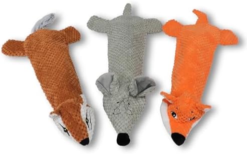 Dog Toys, Squeaky Plush No Stuffing Crinkle Dog Toy for Small Medium Large Dogs, [3 Pack] Interactive Puppy Teething Water Bottle Dog Chew Toy by KrauzPet