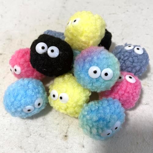 Assorted Color Cat Ball Toys, Irregular Shape Woolen Yarn Puffs Pom Balls Interactive Kitten Chasing Toys Cat Chase Balls (Multicolored 12Pcs) - Image 3