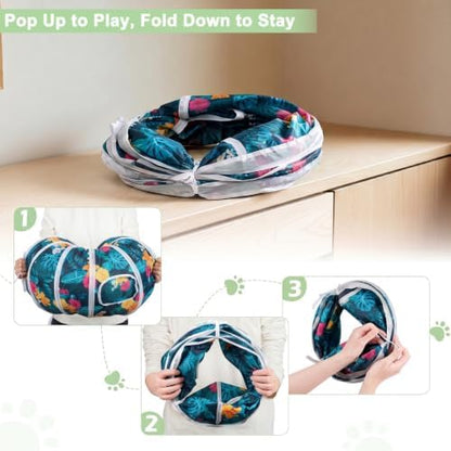 Glittme S-Shape Cat Tunnel, Foldable Cat Tunnels for Indoor Cats - Image 5