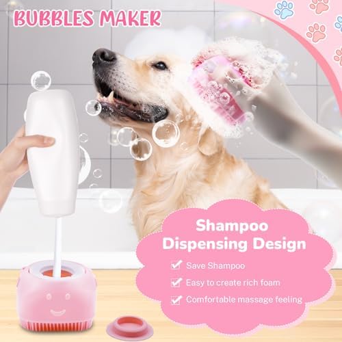 Dog Grooming Kit for Shedding – 8-Piece Pet Grooming Supplies with Deshedding Brush, Bath Gloves, Towels & Silicone Toothbrush | Ideal for Dogs, Cats, Small and Large Pets (Pink) - Image 6