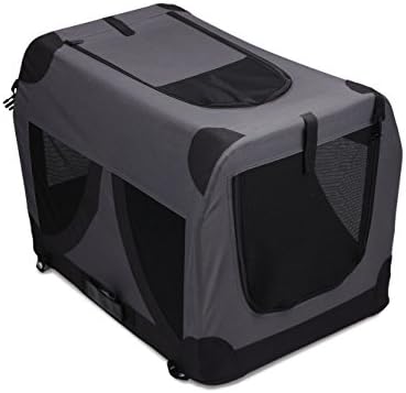 M-PETS Comfort Crate Foldable Dog Crate – Portable Wire & Oxford Soft Crate with Metal Frame, Quick Setup Travel Kennel (XXL) by M-PETS