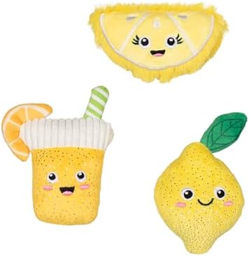 Fringe Studio Plush Dog Toy, 3 Pieces Set, Sour You Doing?, Pet Shop Collection (662169) by FringeStudio
