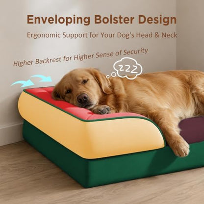 Comfort Expression Orthopedic Dog Beds for Large Sized Dog with Bolster - Image 3