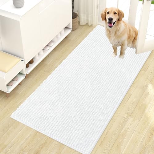 OLANLY Dog Door Mat for Muddy Paws 47x24, Extra Absorbent Chenille Mud Mat by OLANLY
