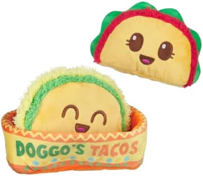 BarkBox Doggo's Tacos 3-in-1 Interactive Plush Dog Toy by BARK