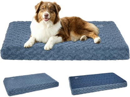 EMPSIGN Dog Bed Mat Crate Pad Mattress, Ultra Soft Pet Kennel, Navy, Large by EMPSIGN