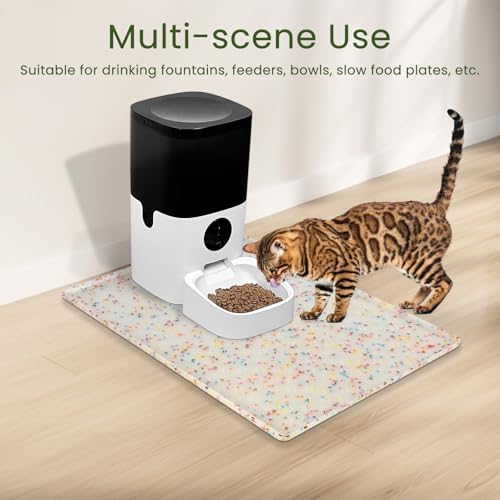 Ptlom Dog Food Mat Anti-Slip Dog Bowl Mats for Food and Water, Waterproof Pet Placemat Prevents Messy Spill to Floor, Silicone Puppy Feeding Tray for Small, Medium and Large Dogs Cats - Image 5