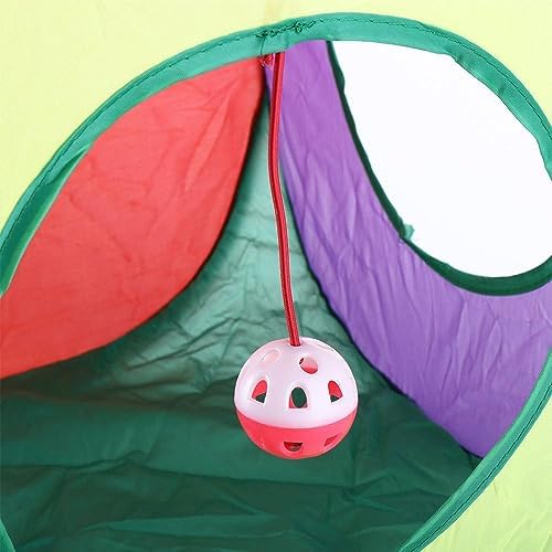 Cat Tunnel with Bell Ball Square Collapsible Cat Cube Toy for Cats Kittens Puppy Toys Pet Accessories - Image 5