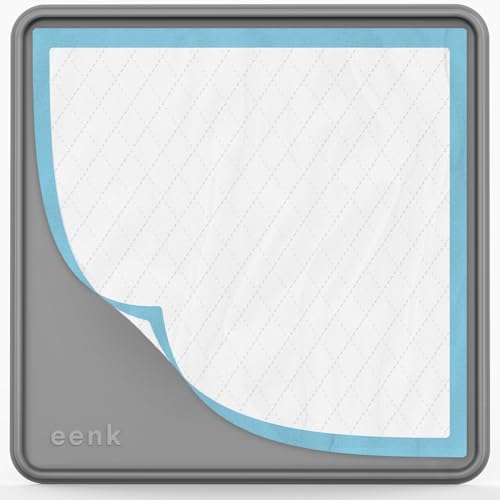 Pee Pad Tray Holder for Dogs - Fits Up to 22 x 22 in. Square Potty Training Pads No Spill Raised Lip High Edge Silicone Mat, Extra Thick and Non-Slip for Indoor Floor Protection (Small, Gray) | eenk by eenk