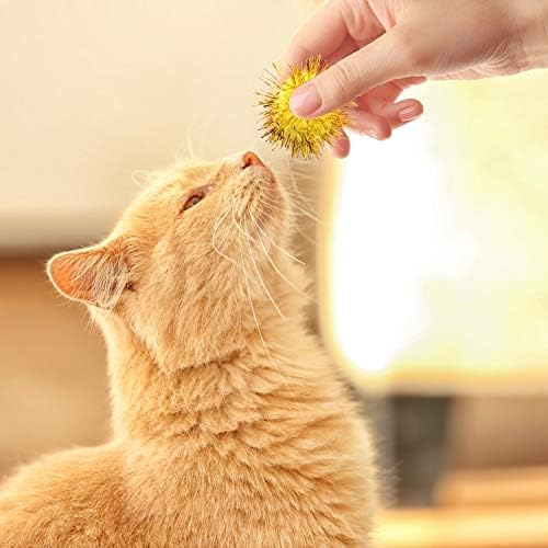 VAPKER 30 Piece Assorted Color Sparkle Balls Cat's Favorite Toy Tinsel Pom Poms Glitter - Image 5