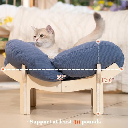 CHEERHOME PETS Elevated Cat Bed for Indoor Cats Couch Sofa Flower - Image 4